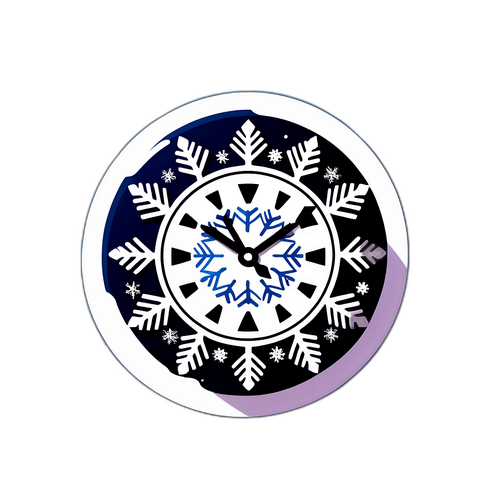 Ceas de iarnă cu fulgi de zăpadă