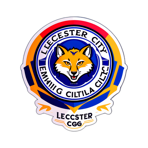 레스터 시티 팀 로고 다이나믹 스티커 디자인