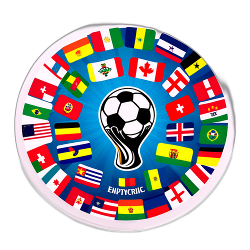 สติกเกอร์ฟุตบอลโลก 2026: ออกแบบลูกฟุตบอลพร้อมธงประเทศที่เข้าร่วม