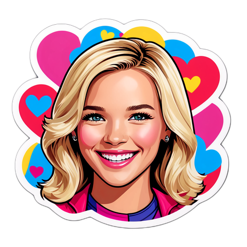 Una pegatina de Luisana Lopilato sonriendo