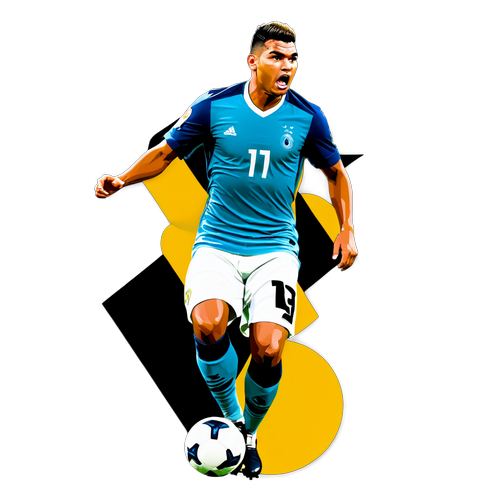Illustration av Casemiro i en intensiv tackling