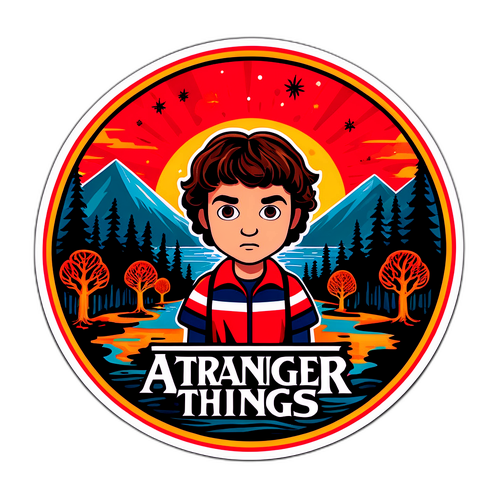 Autocollant artistique inspiré de 'Stranger Things'