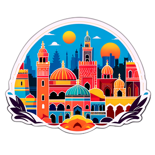 Kolorowy horyzont Marrakechu