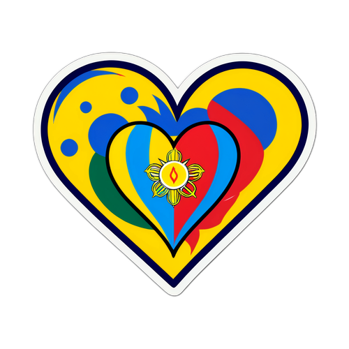 Diseño de un sticker con los colores y emblemas de Santa Fe y Bucaramanga