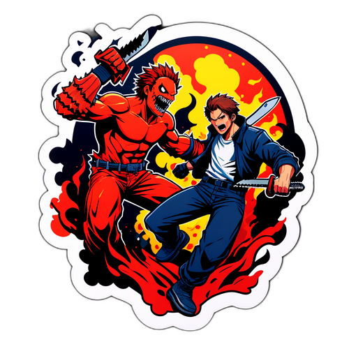 Affrontement Épique entre un Héros et un Démon