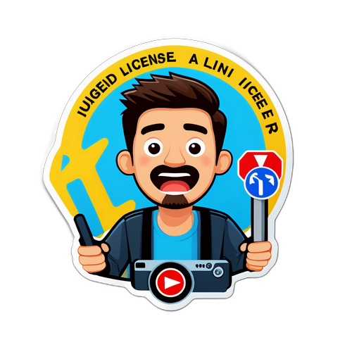Nakakatawang Sticker ng Vlogger na may Suspended na Lisensya
