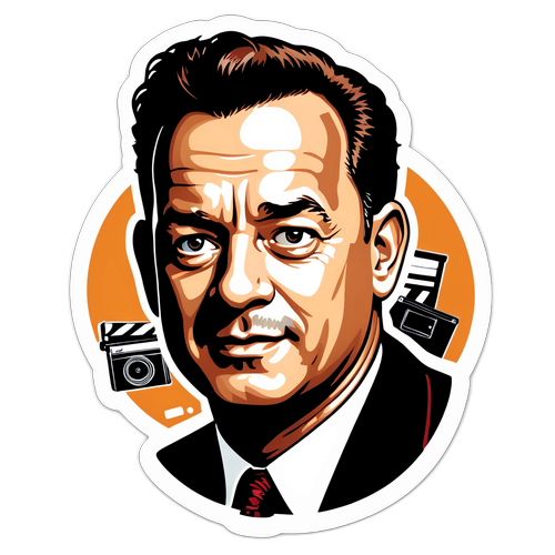 Retro Film Style Sticker z Tomem Hanksem