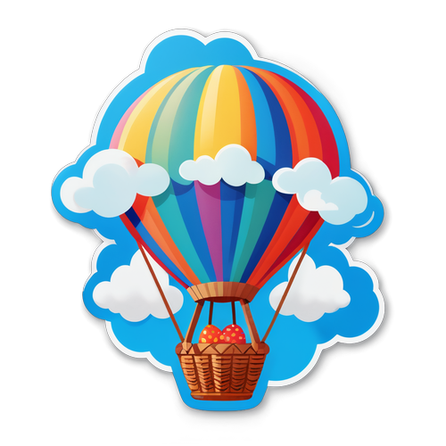Whimsical Hot Air Balloon Sticker