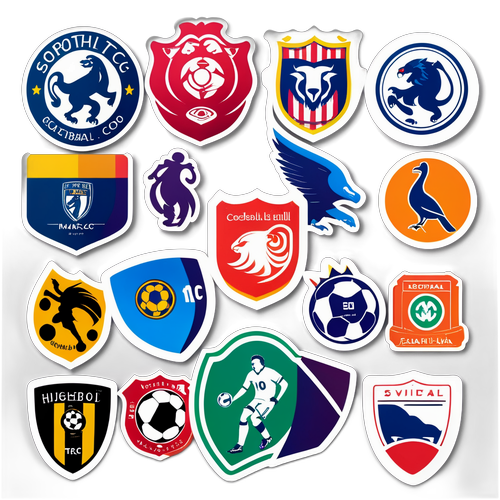 Värikkäät jalkapallojoukkueen logot