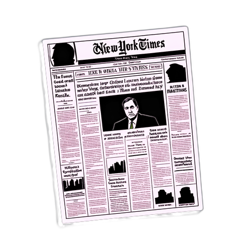 Sticker med stiliseret New York Times forside