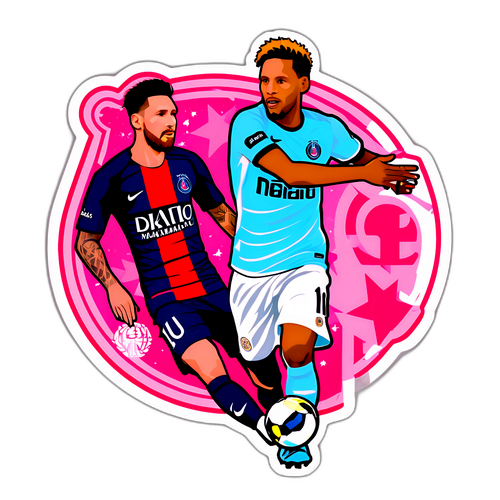 Sticker van het duel tussen PSG en Inter Miami