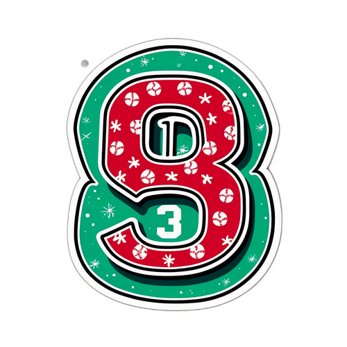 מדבקת מספר 13 עם נושא ספורטיבי