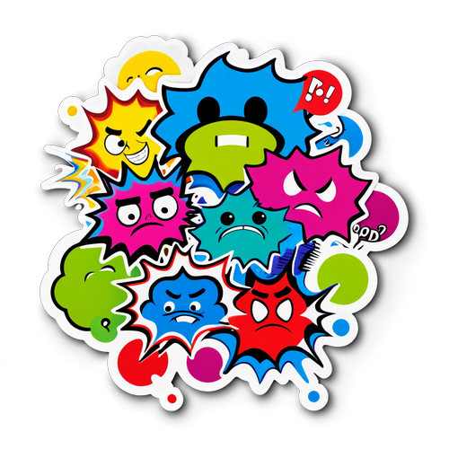 Quirky Sticker met Misbegrepen Personages