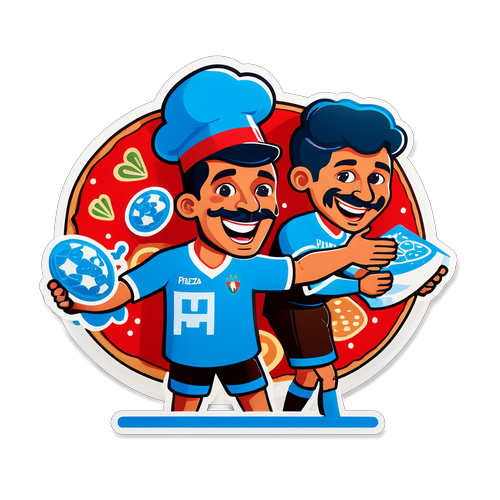 Các cổ động viên Napoli vui vẻ cùng pizza và bóng đá