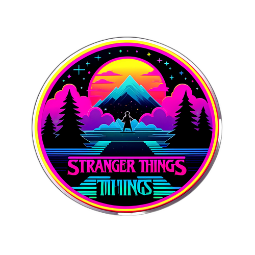 Logo "Stranger Things 5" w stylu retro lat 80-tych