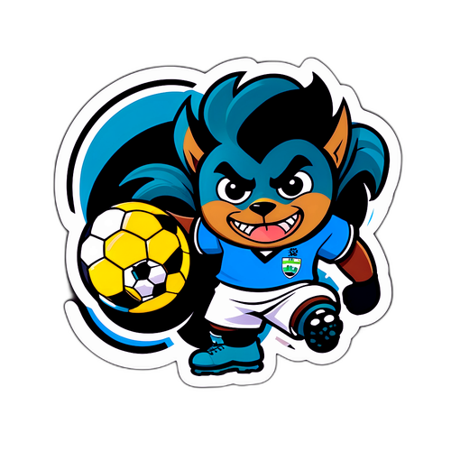 Desain Stiker Lucu: Maskot Grêmio dan Palmeiras dalam Pertandingan Seru