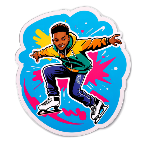 Adesivo Ispirato al Graffiti 'Pattinaggio Singolo F.'