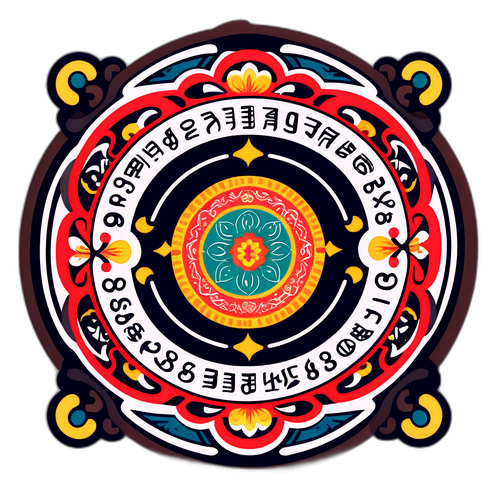 Stiker Bergaya Javanese dengan Motif Tradisional