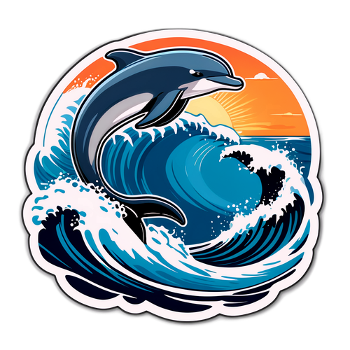 Малюнок дельфіна, що стрибає з хвилі