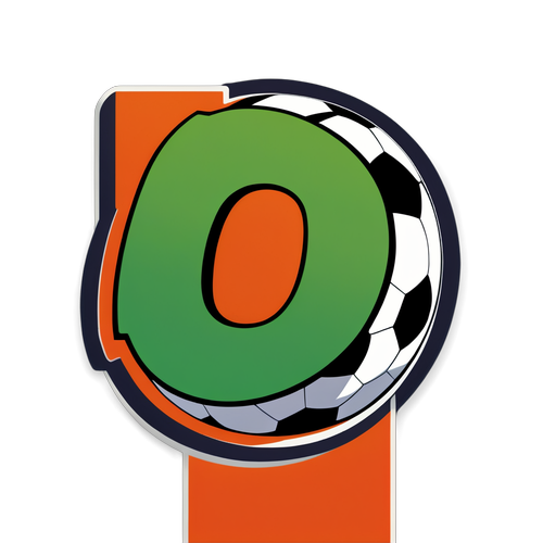 Desain Minimalis Huruf 'C' dengan Bola Sepak