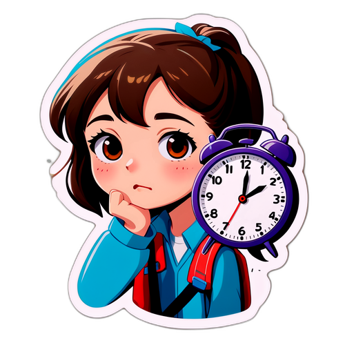 학생과 시계의 긴장감