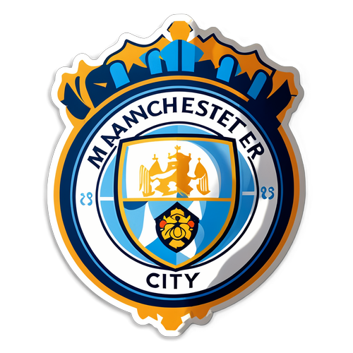 Sticker ya Manchester City na Mandhari ya Bluu