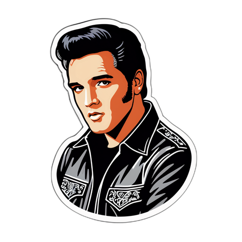 Samolepka oslavující život Elvise Presleyho