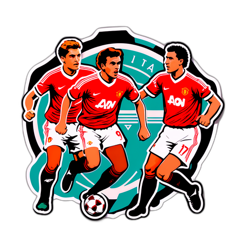 Zápas mezi Manchesterem United a Arsenalem v retro stylu