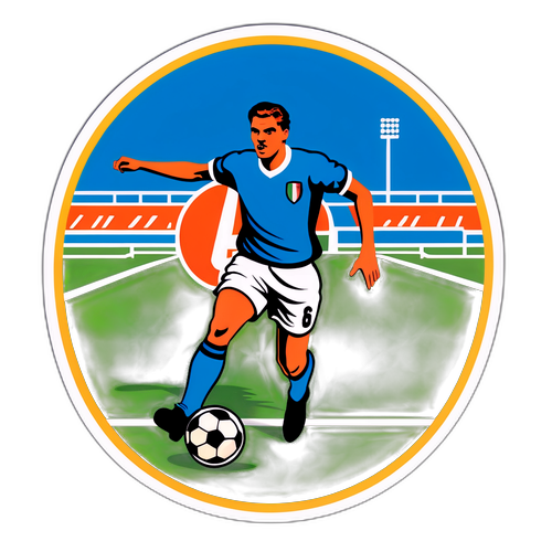 Autocolant retro cu jucători din Serie A în acțiune