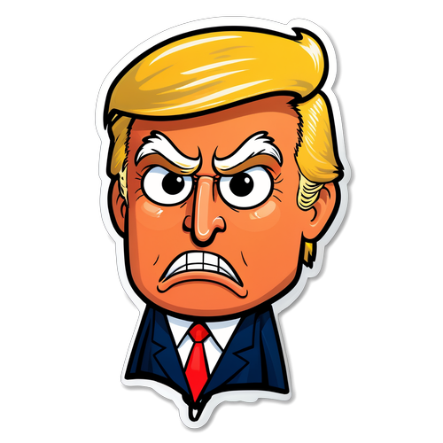 Levensgrote Lach: Maak Stickers Weer Geweldig met deze Trump Cartoon!