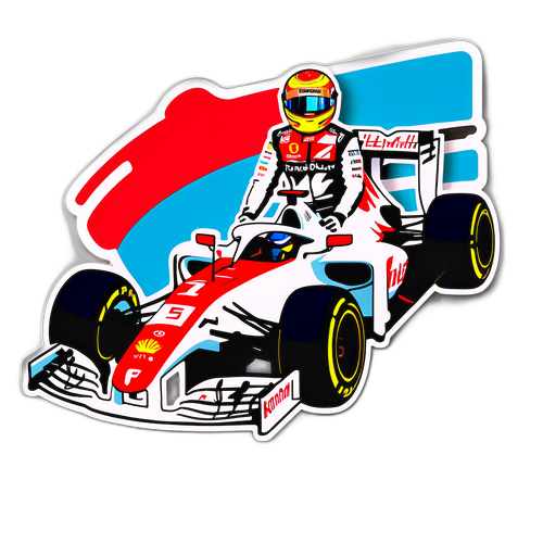 Sticker med Kimi Antonelli i racingpose