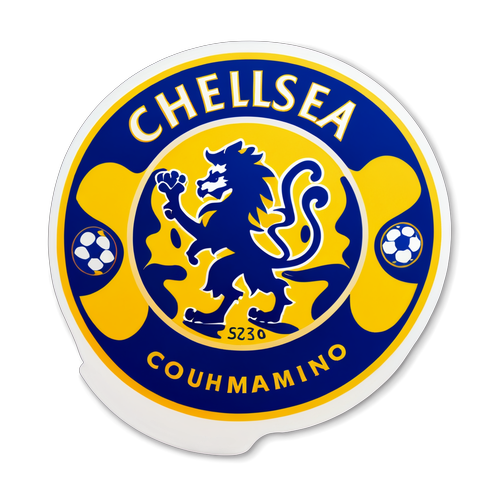 Autocollant Chelsea avec le logo du club et les couleurs de l'équipe