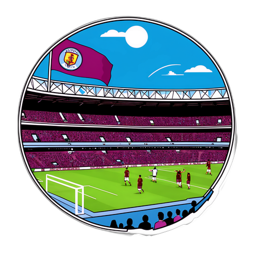 Aufkleber mit Dynamischer Spielszenen von Aston Villa gegen Roma