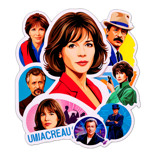 Wibracyjna naklejka Sophie Marceau w różnych ikonicznych rolach