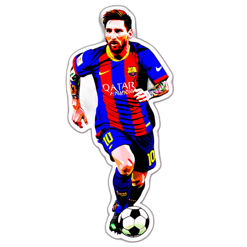 Naklejka z Lionel Messi w biegu