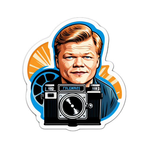 An Artistic Sticker of Jesse Plemons