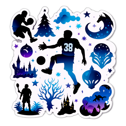 Set Pelekat Bola Fantasi dengan Latar Belakang Mistik