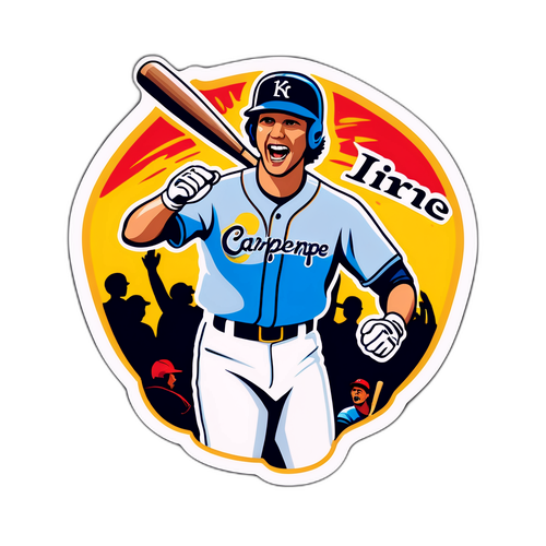 Energetic Baseball Swing Sticker