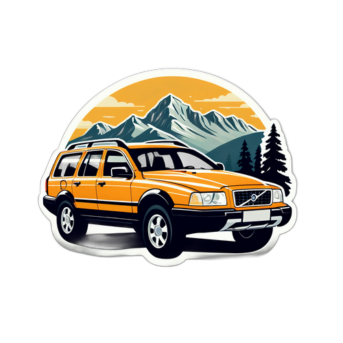 Vintage Volvo XC70 Klistermärke