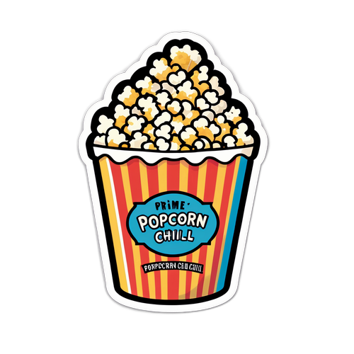 Popcorn and Chill Sticker