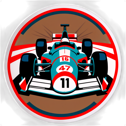 Retro-inspirerad F1 TV-klistermärke