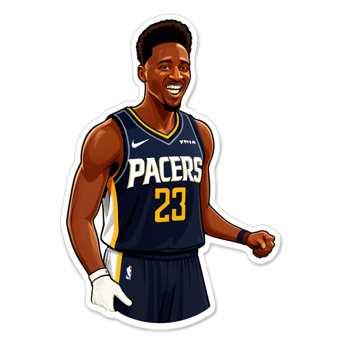 Sticker ng Pagsasama ng Pacers at Spurs na may tema ni Victor Wembanyama