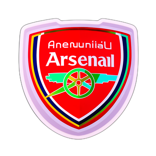 아스날의 상징 색깔을 이용한 독특한 디자인 스티커