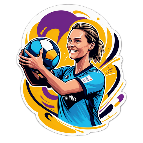 Trine Østergaard med Håndbold