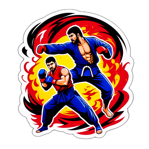 Islam Makhachev im dynamischen Kampfszenario