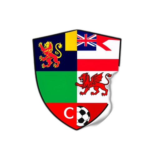 Leijona-motiivit jalkapallo-ottelusta Englanti vs. Wales