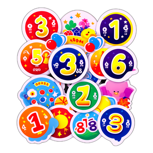 Thiết kế nhãn dán xổ số Khánh Hòa với những con số vui tươi và bầu không khí vui vẻ