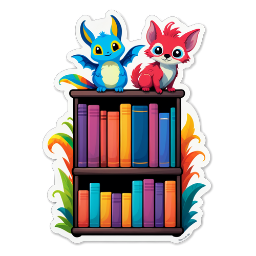 Unveiling the Enchanted Library: What Magical Creatures Lurk Among the Colorful Books?