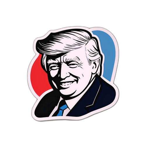 Minimalist Aufkleber mit Donald Trump für entspannte politische Diskussionen