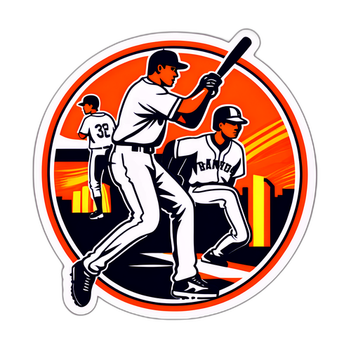 野球のプレイを捉えたアートスタイルデザイン